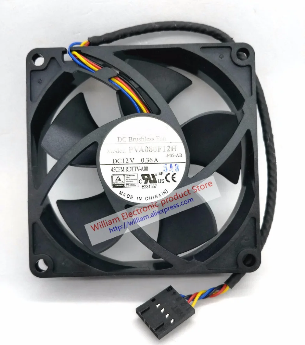 Новый оригинальный 80*20 мм (8 см) DC12V 0.36A PVA080F12H P02 и 4 мя линиями компьютер PWM