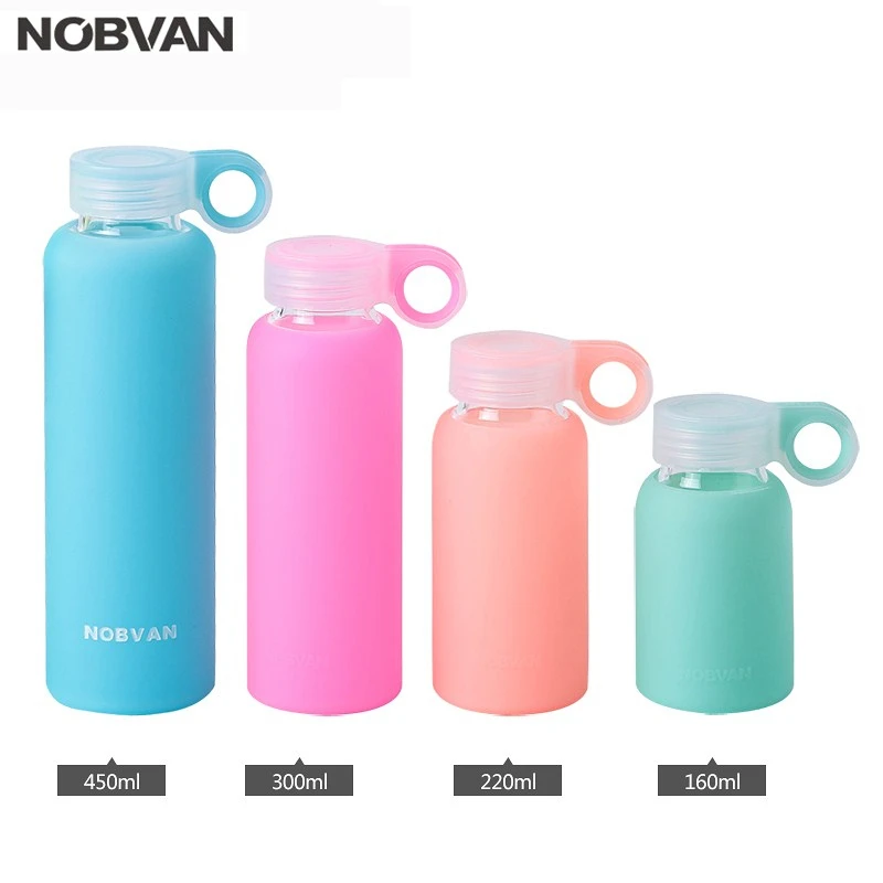 160/220/300/450 мл горящаяя большая коллекция бутылка для воды Colorful Портативный Стекло