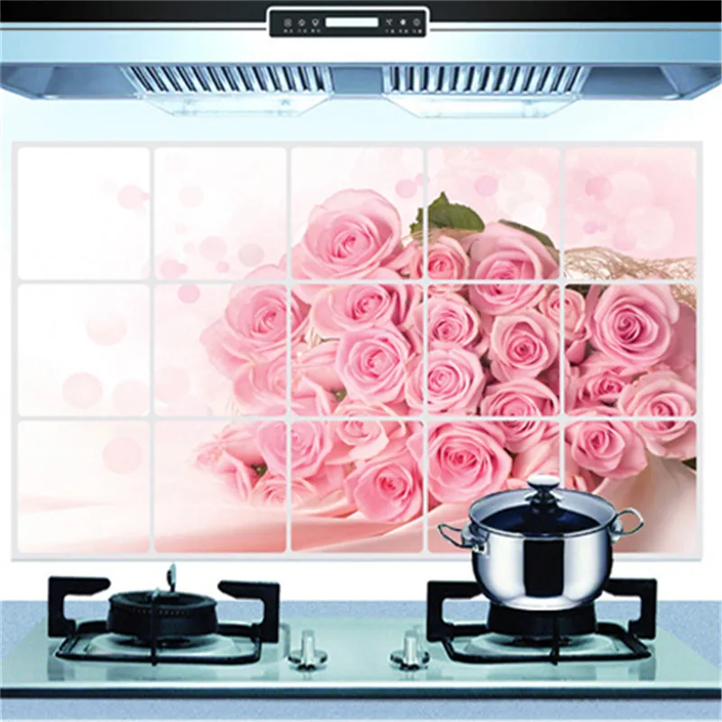 75cm*45cm Various Kitchen Anti-oil Wall Stickers Multi-style Home Decor Mural Art Decals Home Indoor Decorations Wallpaper