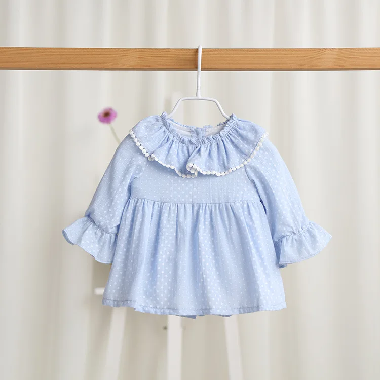 Idea2017 весенне-осеннее платье принцессы для маленьких девочек модное в горошек с