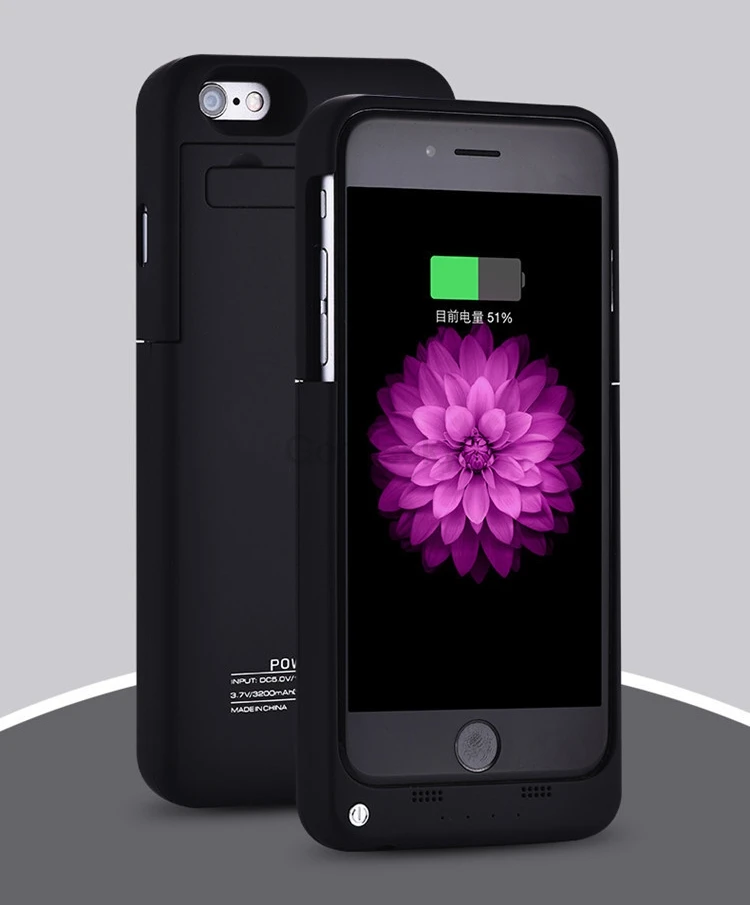 Чехол для зарядки аккумулятора 5000 мАч для iPhone 6, 6S Plus, 6G, внешний аккумулятор, чехол для зарядки s, зарядное устройство, задняя крышка с держателем