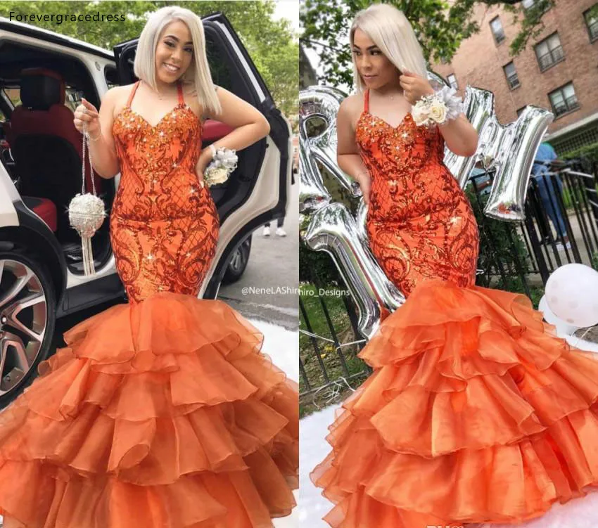 

2019 Cheap Coral Long Prom Dress Mermaid Halter Neck Formal Pageant Holidays Wear Graduation Evening Party Gown Custom Made