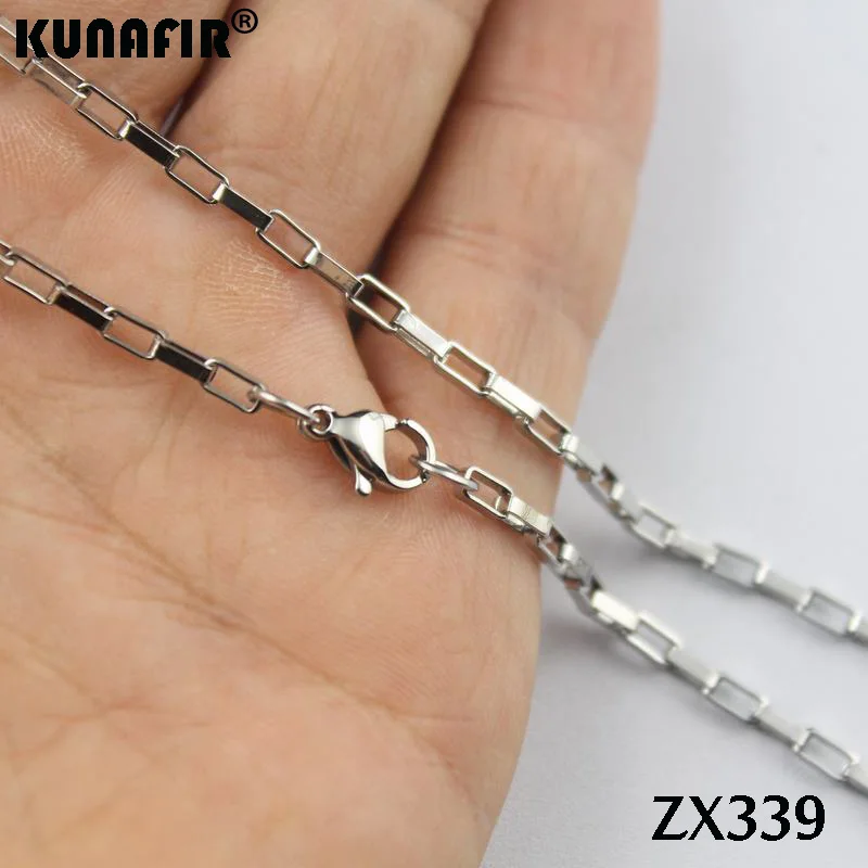 Цепочка Из Нержавеющей Стали длиной 14 38 дюймов 2 5 мм 20 шт.|box chain|chain stainlessstainless steel