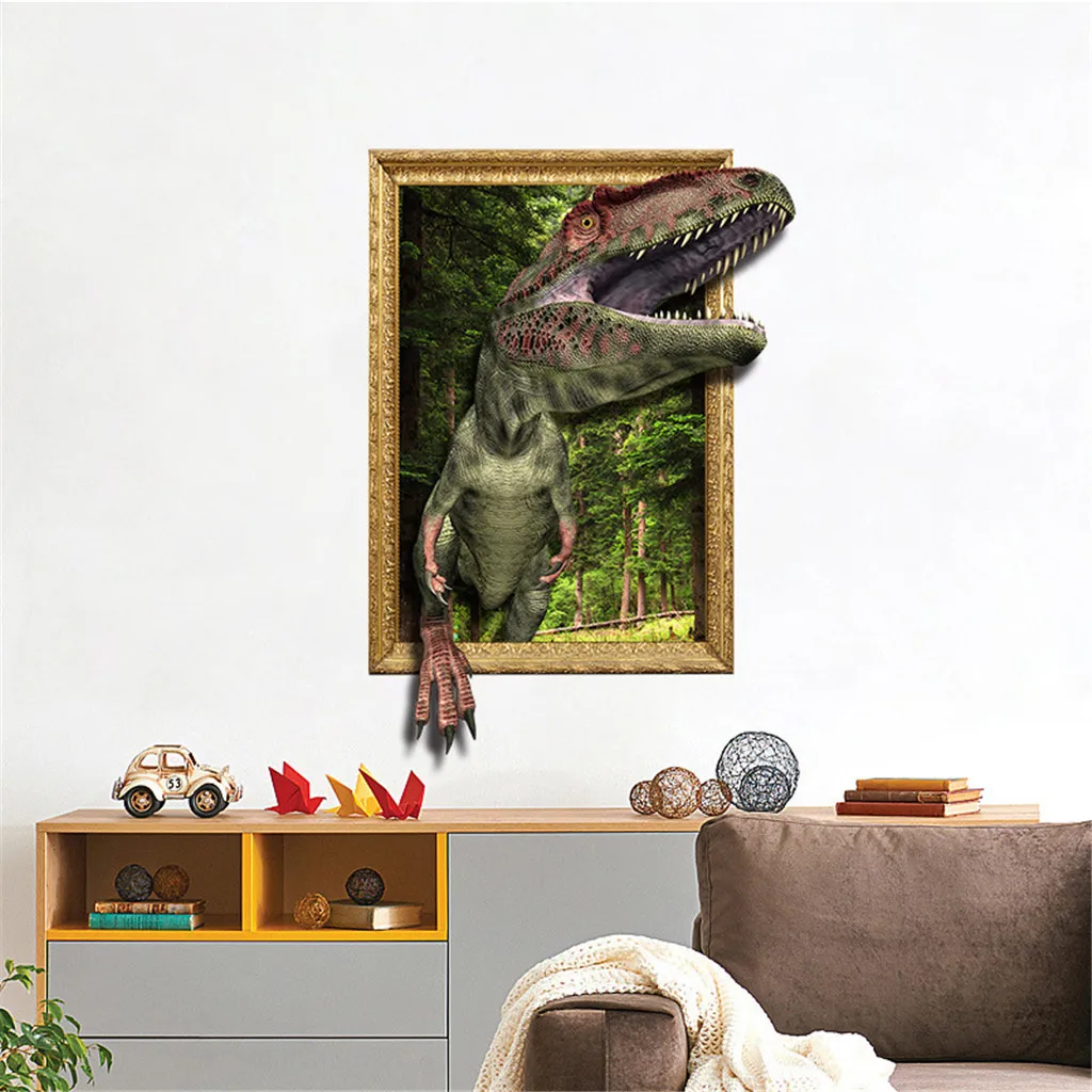 Фото 3D мультфильм Динозавры плакат стикер на стену ванная комната наклейки для