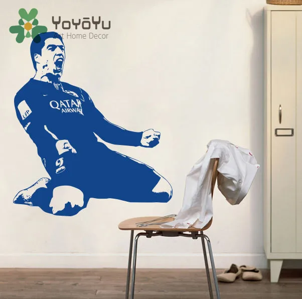 Луиса Суарес FC Барселона виниловая стенографическая Наклейка для украшения дома Барселона футбольная Наклейка Спорт Мальчики комнатный плакат NY-76