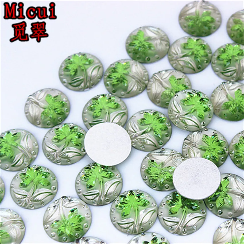 

Micui 50PCs 16mm Round Flowers Resin Rhinestone Flatback Fit DIY Jewelry For DIY Decoration Pendant Clothing ZZ425A