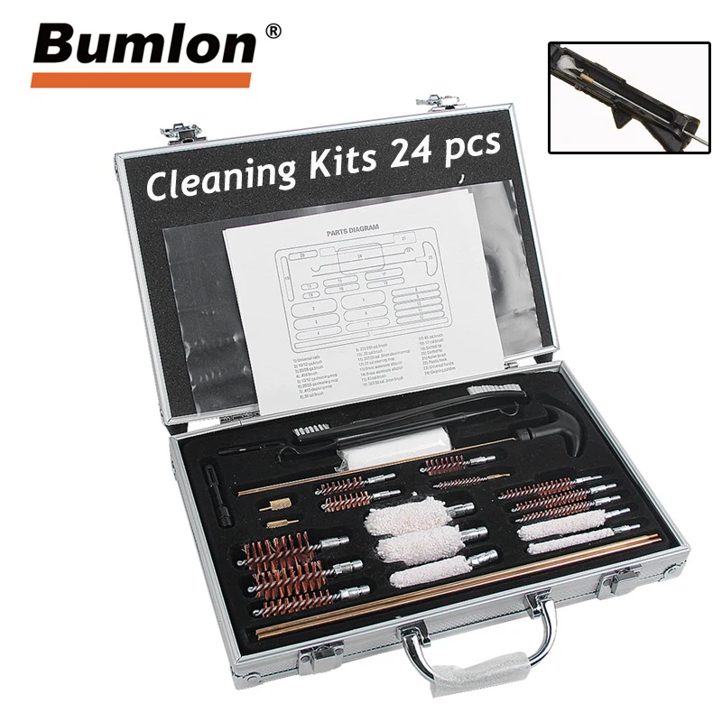 

24PCS Professional Universal Gun Cleaning Kit Gun Brush Tool Hunting Airsoft Cleaning set Rifle Pistol Airsoft Cleaner Kit 37-92