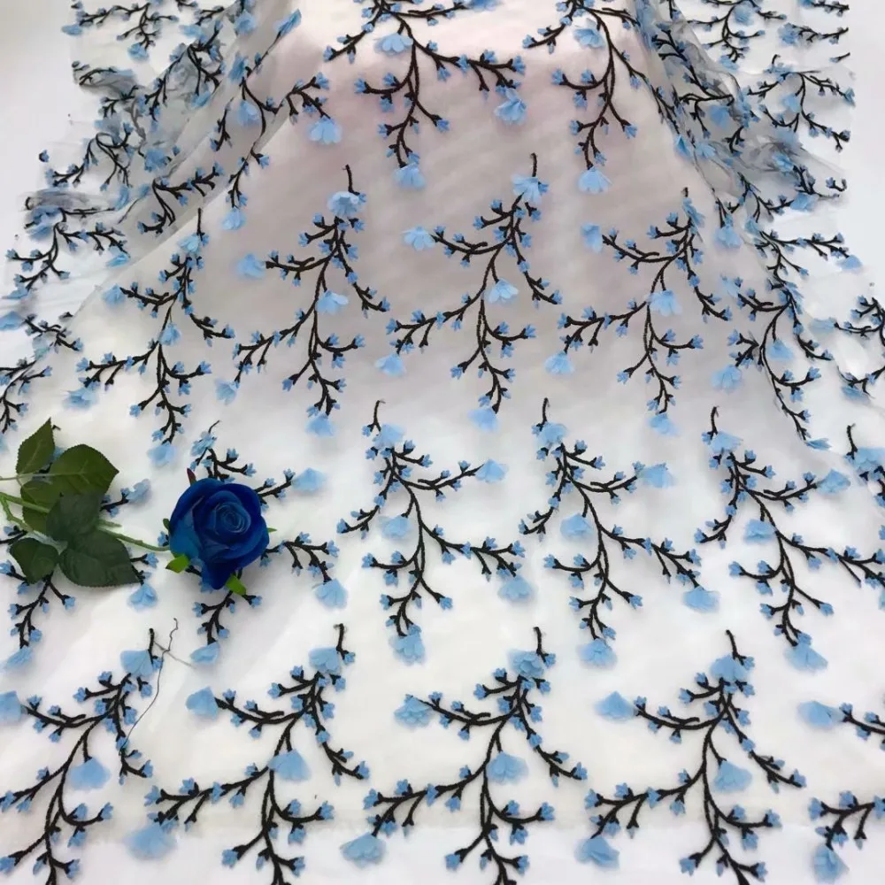 2018 новейшая африканская кружевная ткань образец дизайна тюль французская 3D