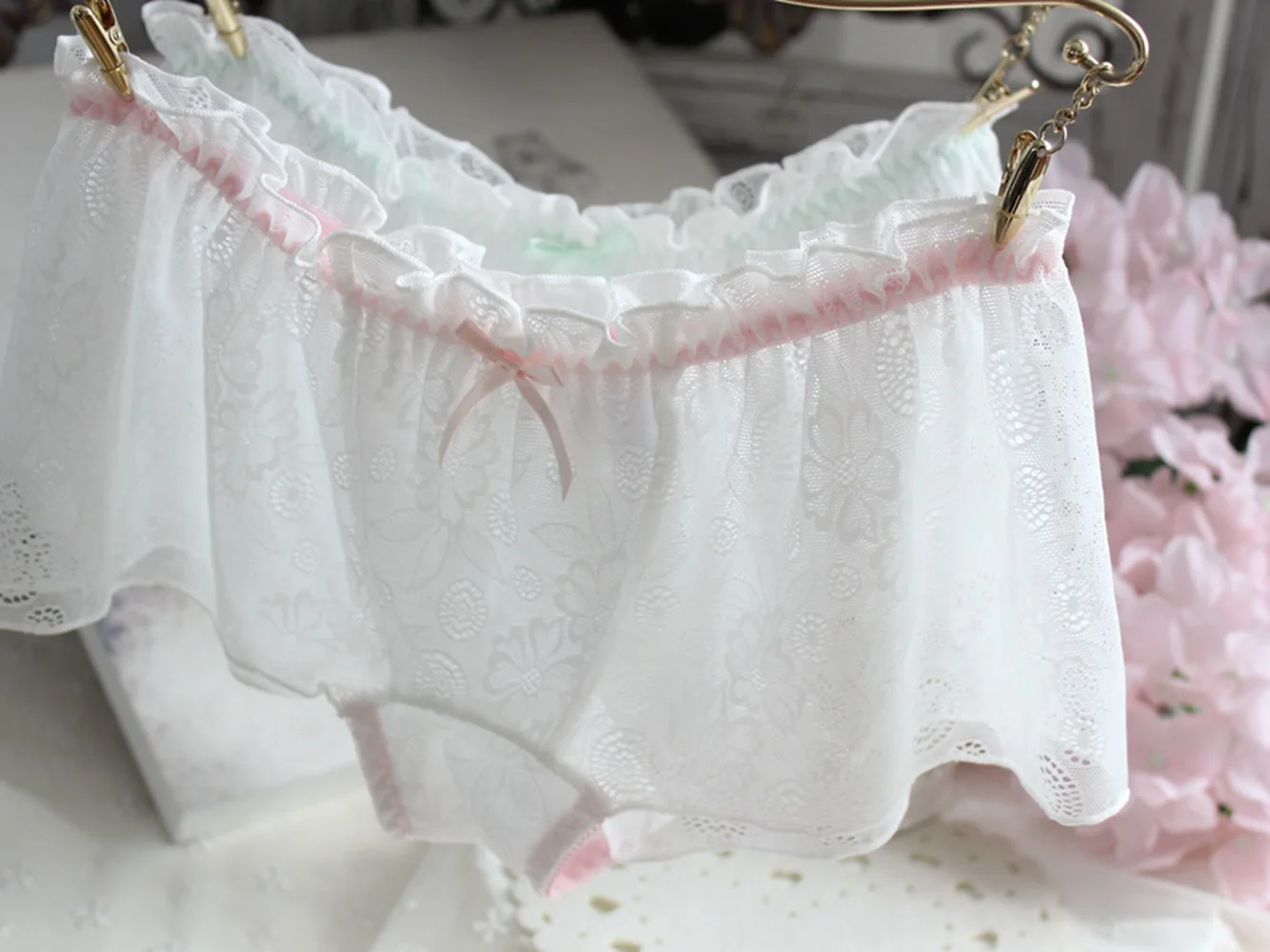 Полностью кружевные сексуальные шорты с галстуком-бабочкой трусики стринги