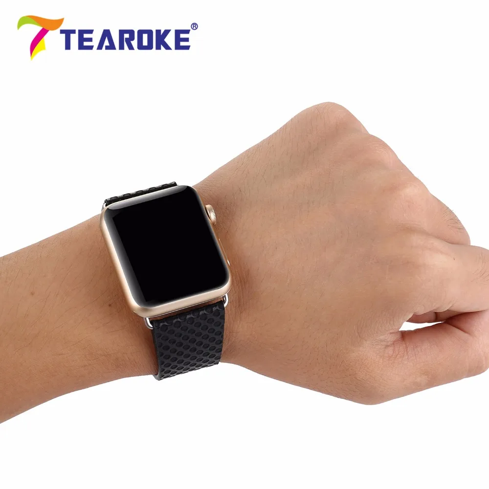 Tearoke кожаный ремешок для Apple Watch 38 мм 42 Мода Dot Pattern Для женщин мужчин замена iwatch 1 2