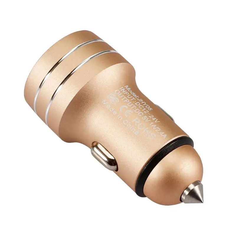 1A/2.4A металлический устройство для автомобиля с двумя портами USB Зарядное быстро