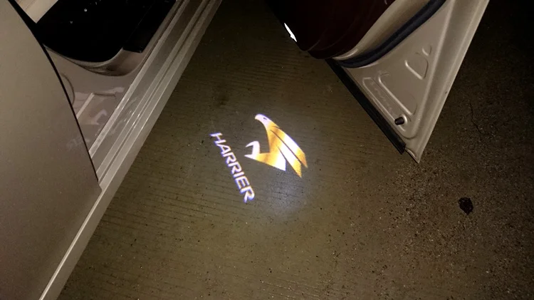 

2X LED door step welcome courtesy laser projector"harrier" Logo Shadow light lamp for harrier,harrier GS sport