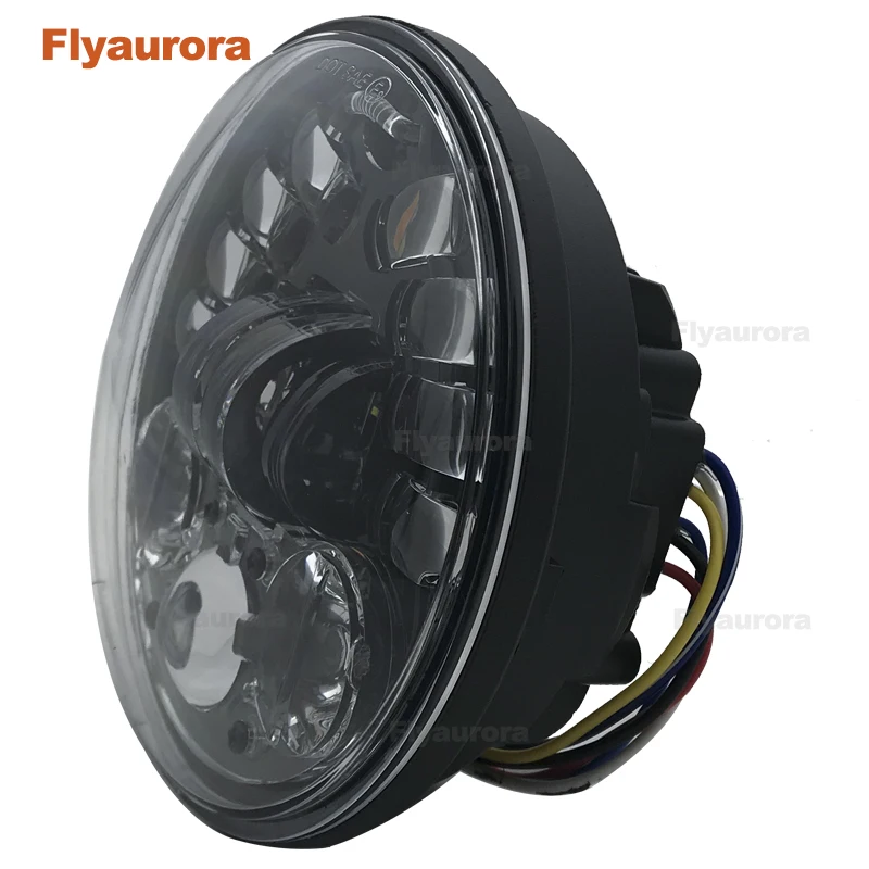 5.75&quot Projector Headlight with Lamp Shell Bracket For Cafe racers Kawasaki Vulcan Honda Suzuki Motorcycle Flyaurora |