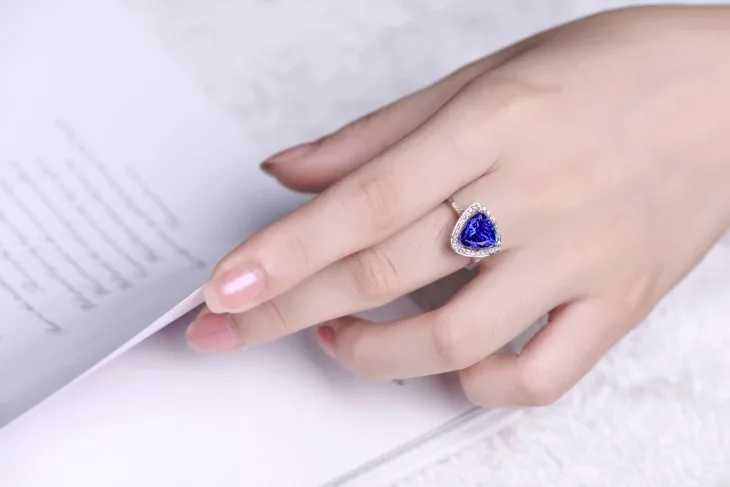 ZOCAI Дизайн кольцо au750 18 К White Gold 1.9 ct Сертифицированный подлинной танзанит кольцо с 0.16 ct diamond Драгоценное кольцо w06176