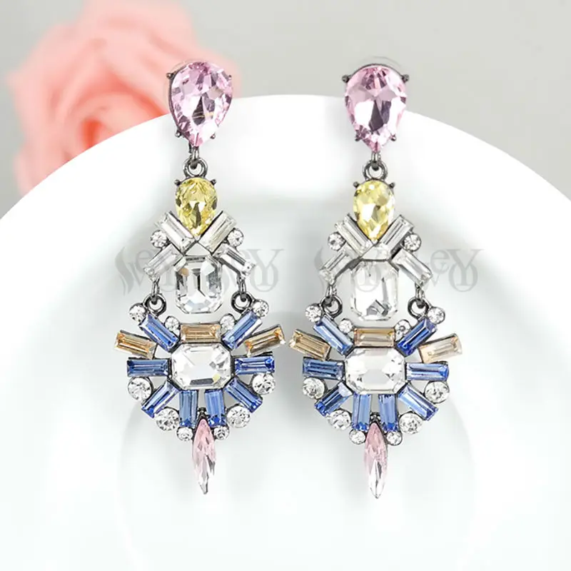 VEYO Crystal Drop Earrings For Women Luxury Long Geometric Hot Sale High Quality | Украшения и аксессуары