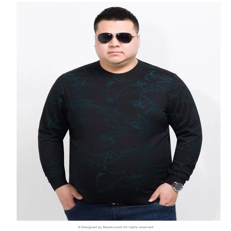 10XL 8XL 6XL кашемировый свитер, Мужская брендовая одежда, мужские свитера с принтом, Повседневная рубашка, шерстяной пуловер для мужчин, платье с круглым вырезом - Цвет: 2