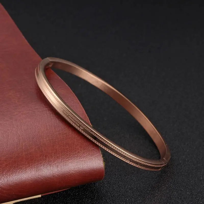 rose gold style 4 Роскошные брендовые браслеты, винтажные очаровательные браслеты из нержавеющей стали, открытые браслеты-манжеты для женщин, дамские повседневные Свадебные ювелирные изделия - Окраска металла: rose gold style 4
