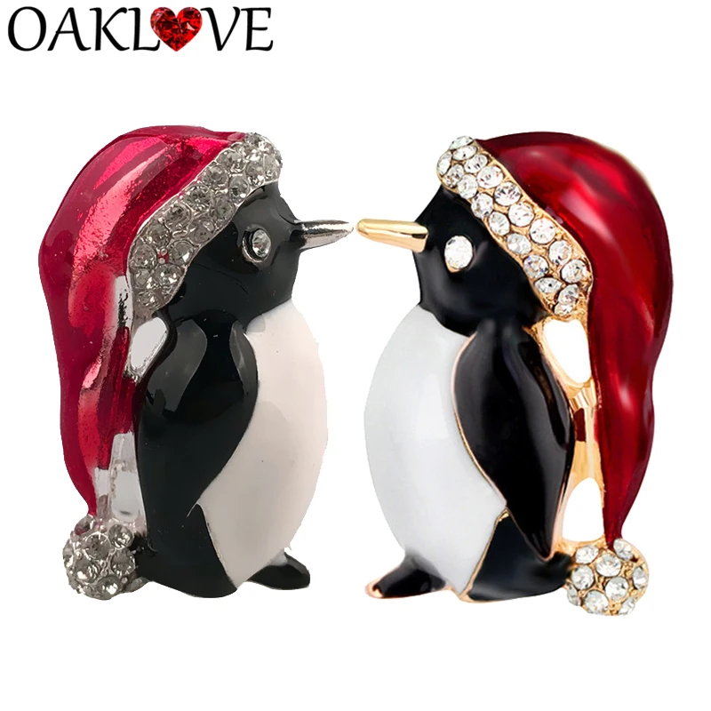 Милый Пингвин с шляпой Броши для женщин мужчин золото/серебро Цвет животное