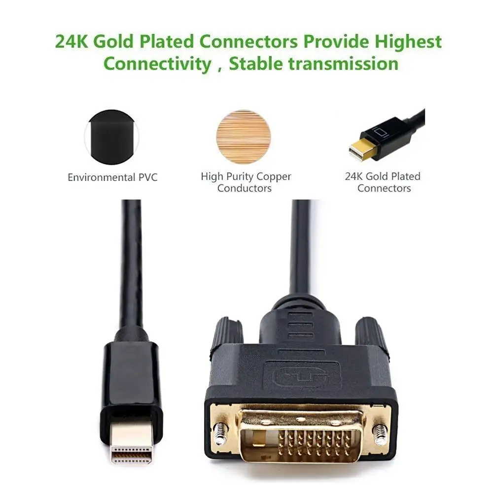 Кабель адаптер Thunderbolt MINI Displayport для подключения к DVI|Кабели VGA| |
