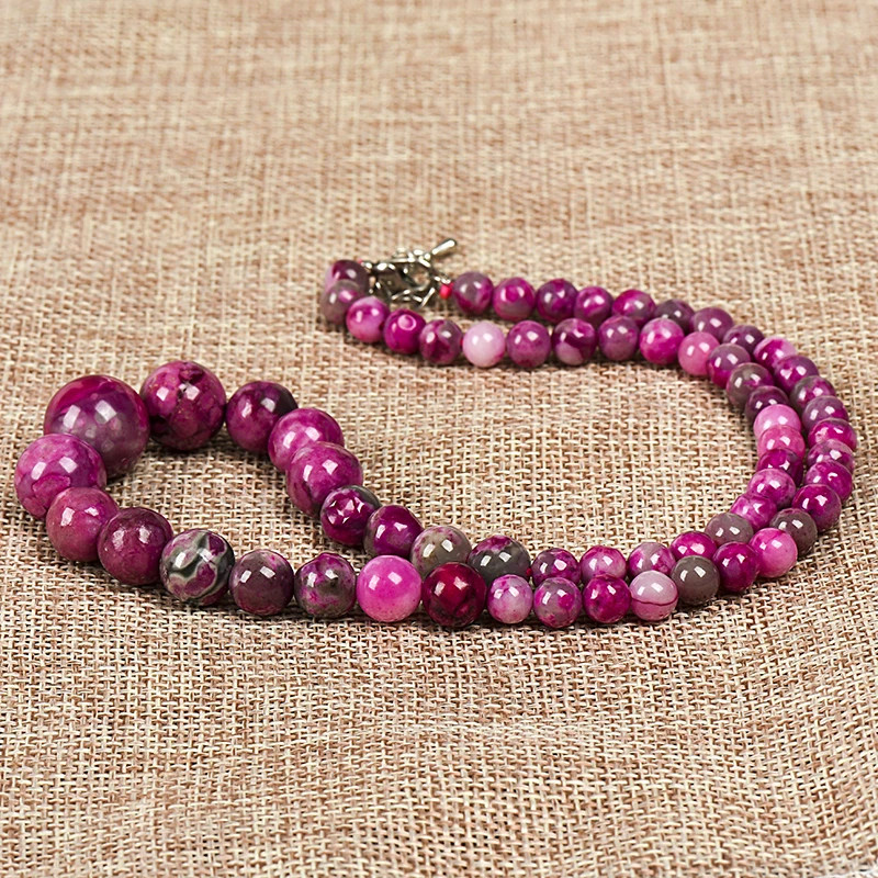 Розовый с черными бусинами полупрозрачный АГ ат ожерелье символ витальности