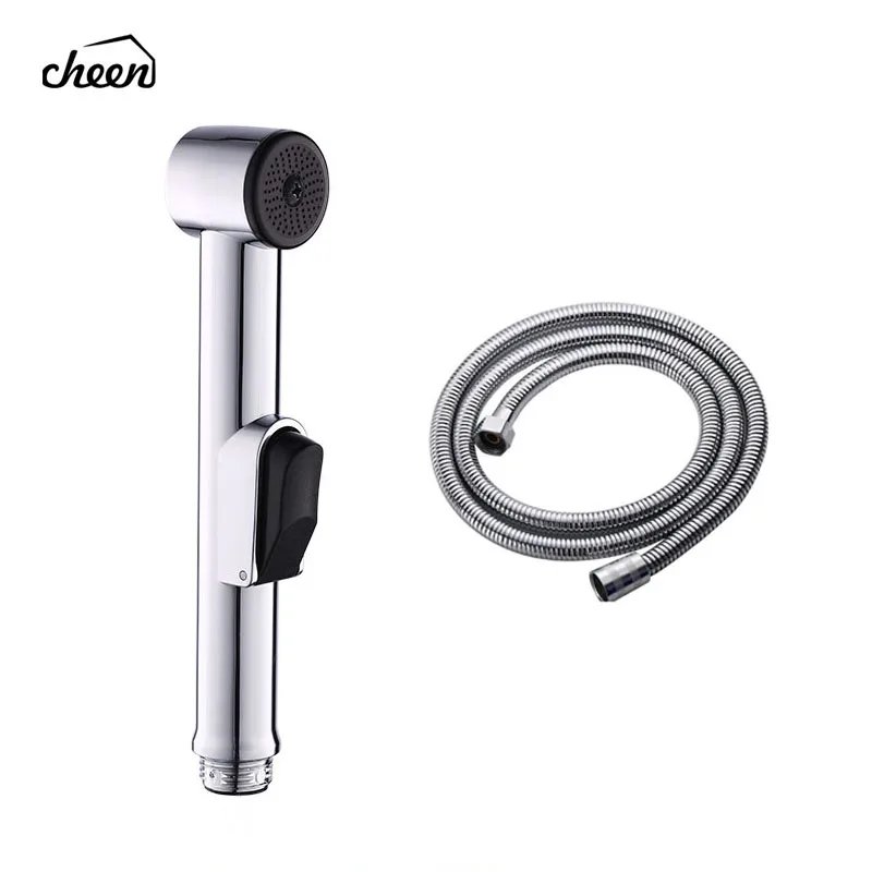 with S.S shower hose Cheen Туалет ручной Shattaf биде опрыскиватель душевая головка балкон чистящие аксессуары смеситель для душа мусульманский душ Ducha Higienica - Цвет: with S.S shower hose