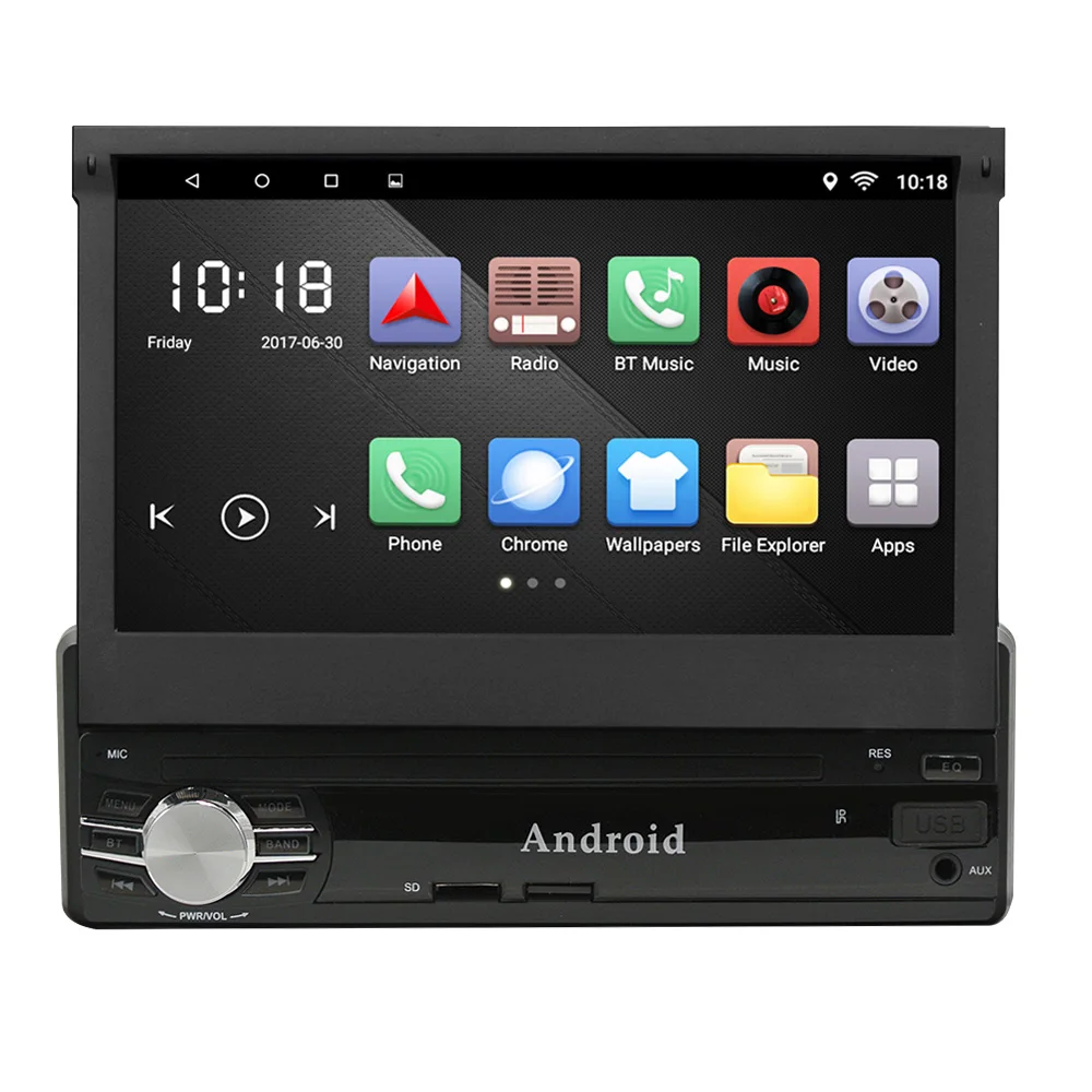 1 din автомобильный Радио плеер Авто Выдвижной Экран Android wifi Автомобильный мультимедийный плеер сенсорный экран Авторадио автомобильный DVD Play