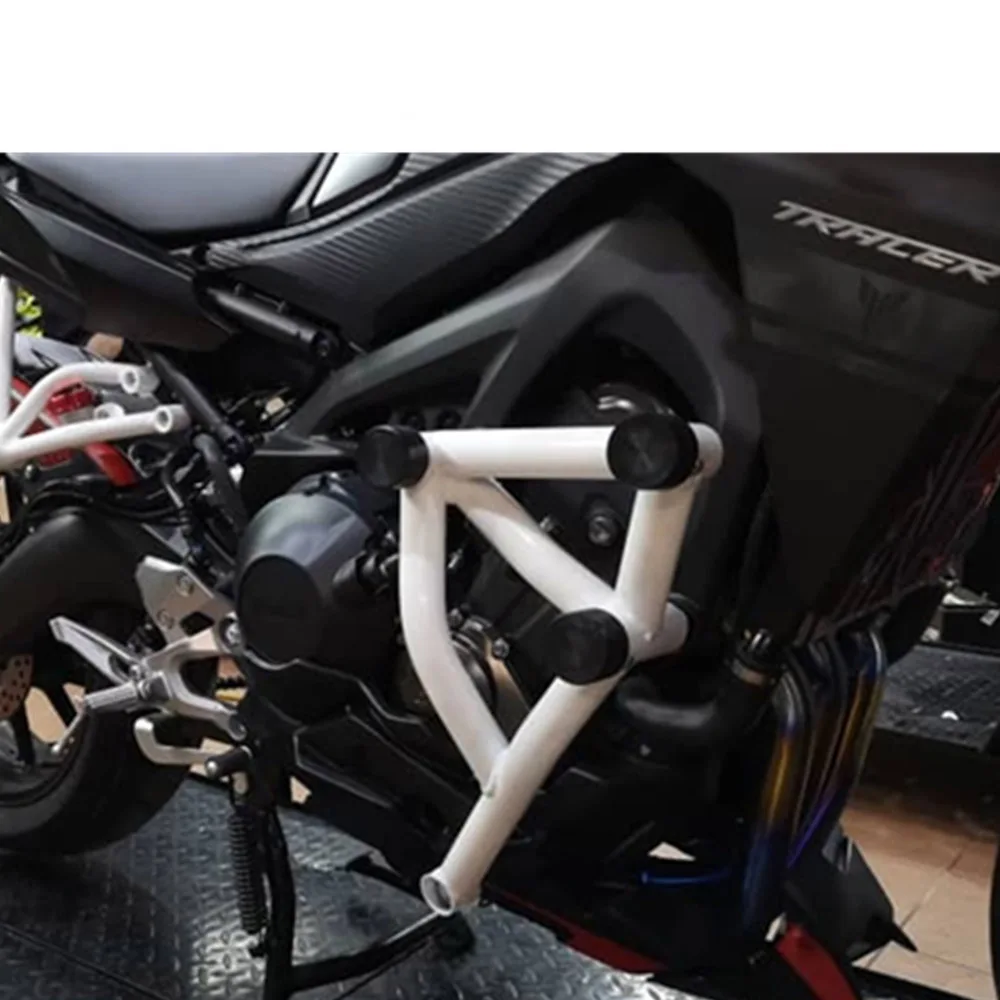 Черный/белый трюк клетка защита двигателя Крушение Бар для Yamaha MT FZ 09 Tracer MT-09 FZ-09 мотоцикла Крушение Бар защита двигателя рамка