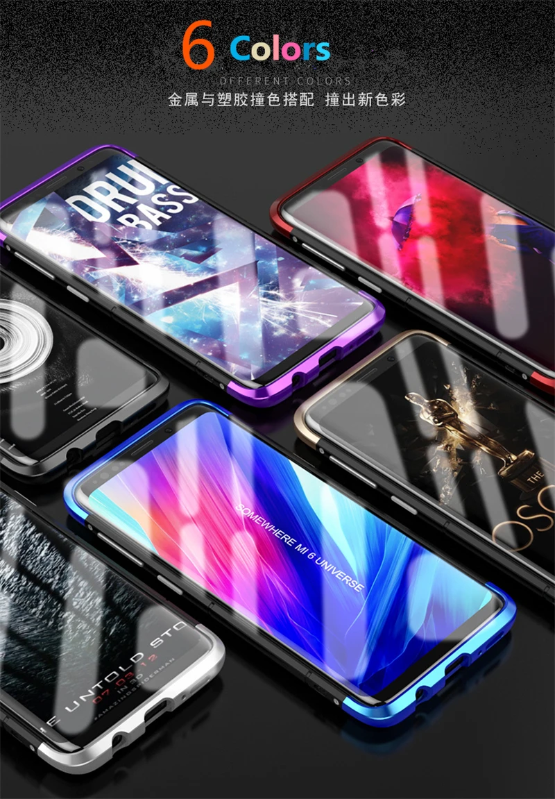 Очень прочный бампер для samsung Galaxy S9 чехол плюс задняя крышка S 9 металлический