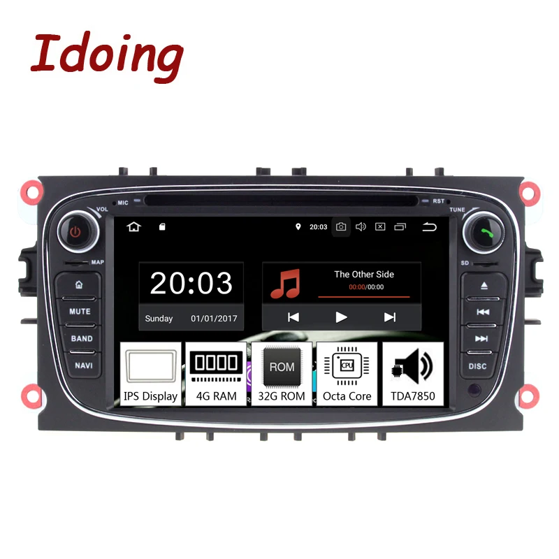Автомагнитола Idoing 7 &quot2Din Andriod 8 0 для Ford Focus Mondeo PX5 4 Гб ОЗУ 32 ПЗУ ядер IPS GPS