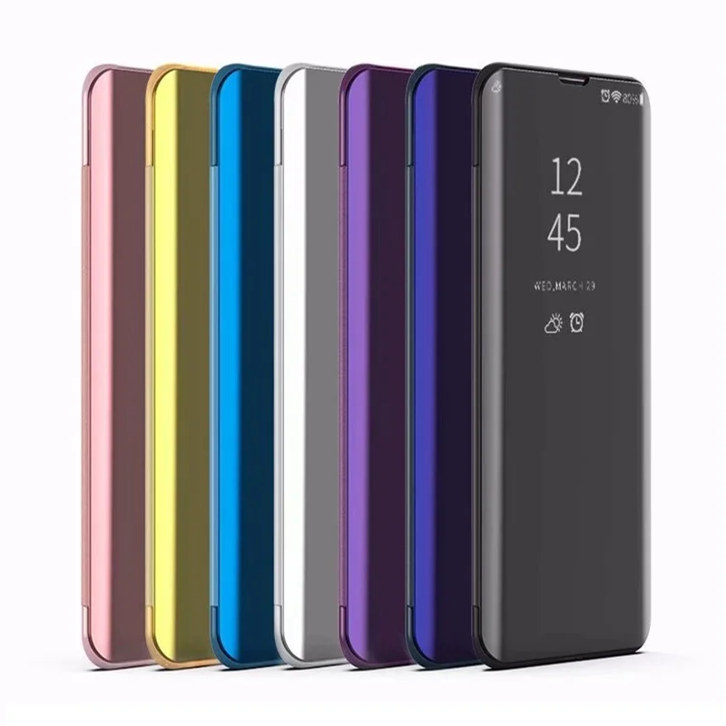 Чехол для Huawei Honor 8X Max 8C 8A 8S 10 с зеркальной крышкой и подставкой из кожи V10 V20.