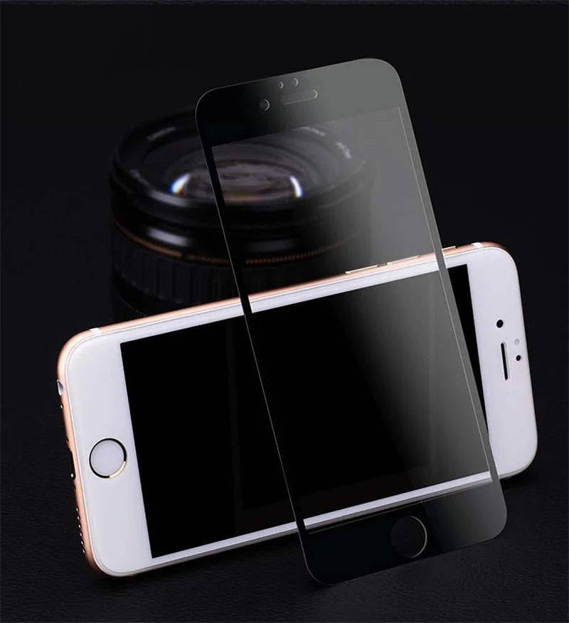 9H защита экрана из закаленного стекла с полным покрытием для iPhone 6 Plus 6S Plus 5 5S 5C SE 5Se 7 plus 8 plus Защитная стеклянная крышка - Цвет: Black