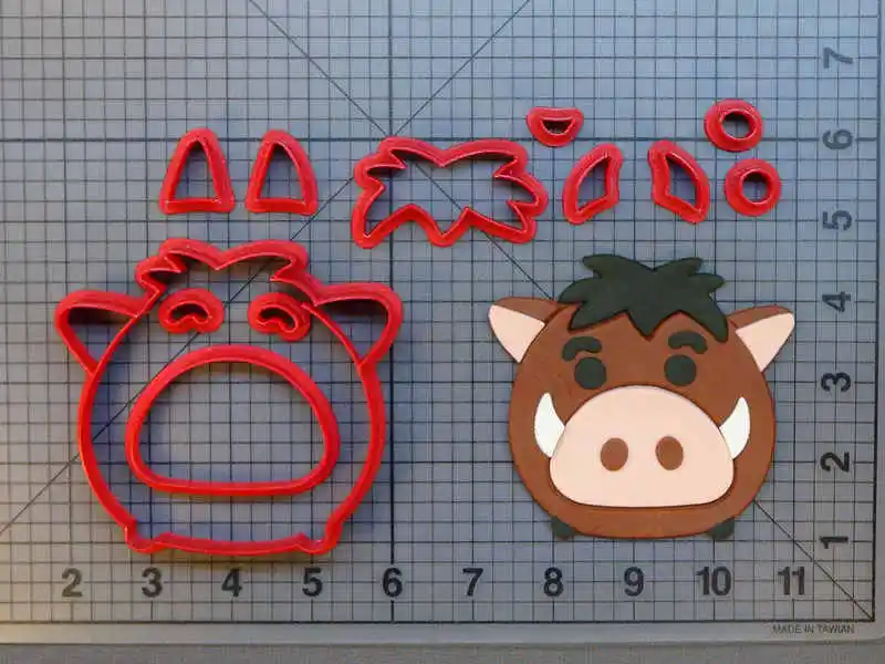 Популярная пленка Король Лев Pumbaa формочка для печенья на заказ с 3D принтом помадка для кекса торта набор для украшения торта инструменты - Цвет: Pumbaa 3 inch