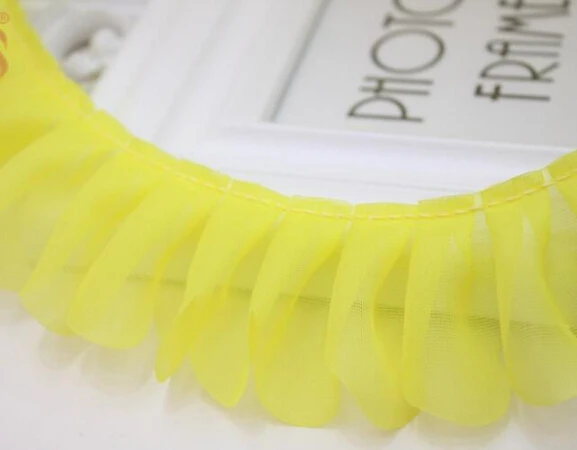 20 ярдов плиссированная кружевная лента двухслойная гофрированная планка