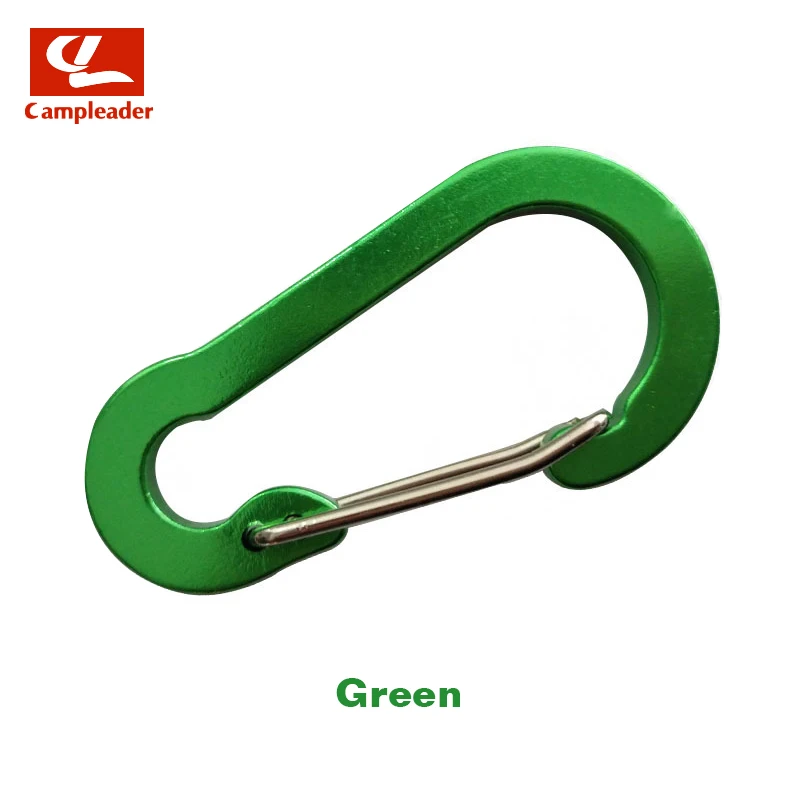 Green 5 шт. 5# тыквенный плоский алюминиевый сплав Карабин Для Кемпинга цветной проволочный брелок пружинный крючок Открытый Дорожный набор CL273 - Цвет: Green