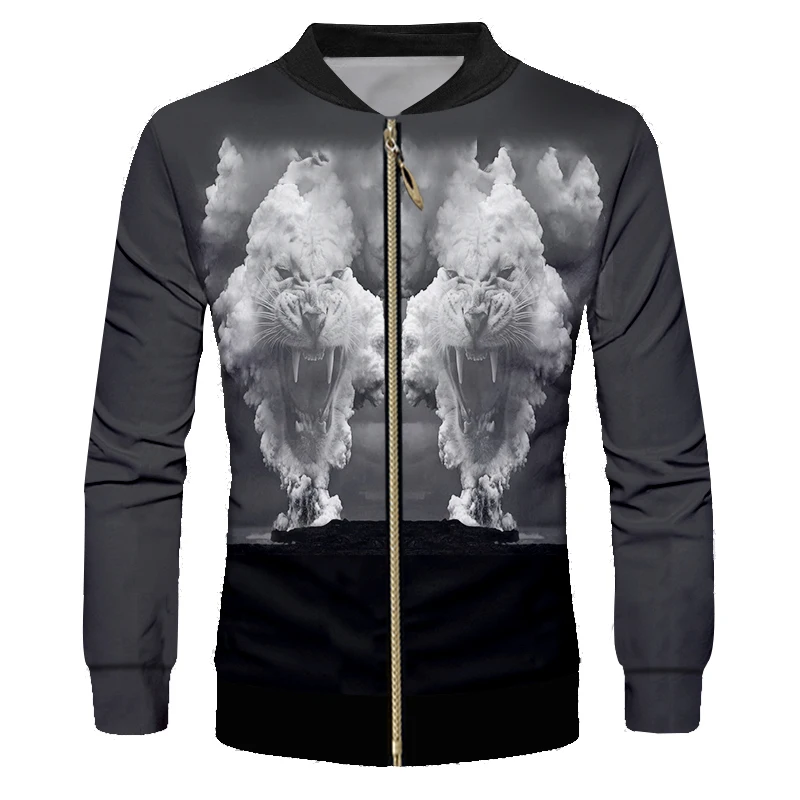 

OGKB New Harajuku Men's Jacket Cool Print Cloud Tiger 3D Jackets Coat Man Hiphop Streetwear Punk Pocket Overcoats Tracksuits 6xl