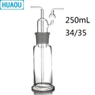 HUAOU 250 мл бутылка для промывки газа Drechsel наземный рот 3435 прозрачное стекло лабораторное химическое оборудование