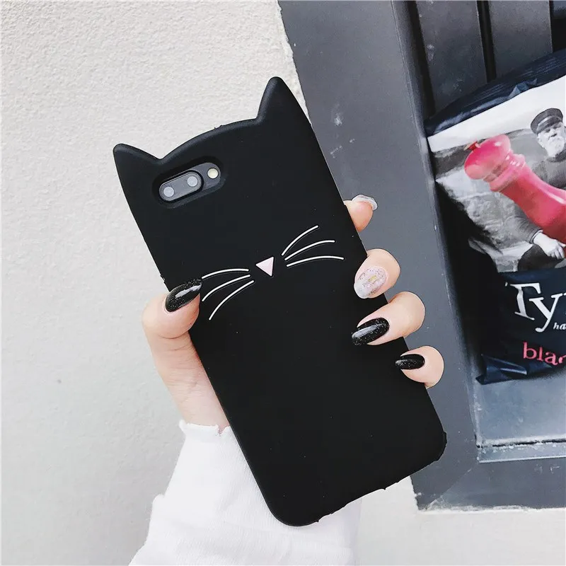 Black 3D милые блестящие бородатая Кошка мягкий чехол для LG Q6 плюс G6 G7 K4 K8 K10 LG Stylus 3 4 LS777 Stylo 3 чехол для мобильных телефонов с красивыми рисунками - Цвет: Black