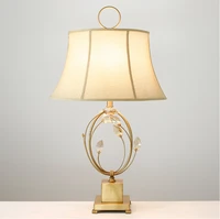 led e27 nordic copper iron crystal fabric golden led lamp led light table lamp desk lamp led dest lamp for bedroom foyer