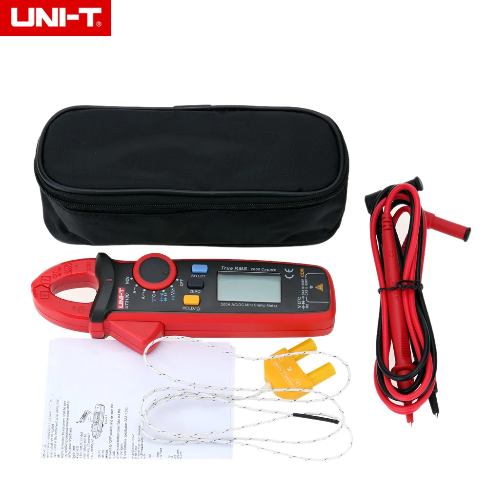 UNI-T UT210D Digital Voltage Resistance Capacitance Clamp Multimeter Temperature Meter