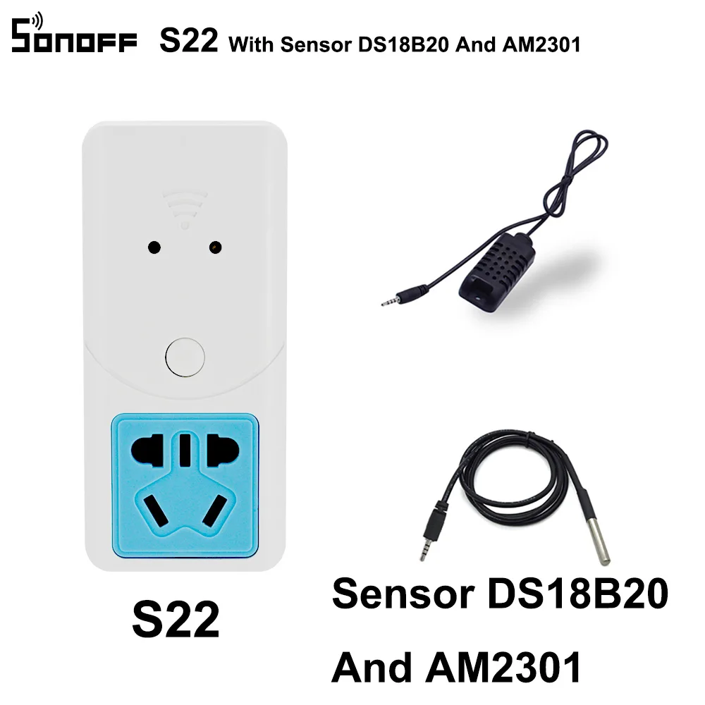Умная розетка Sonoff S22 Wi Fi AU CN Беспроводная поддерживает Температурный датчик