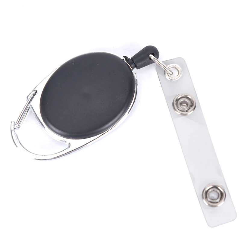

1pc Pull Badge Reel Zinc Alloy ABS Plastic ID Lanyard Name Tag Card Badge Holder Reels Recoil Belt Key Ring Chain Clips 20g