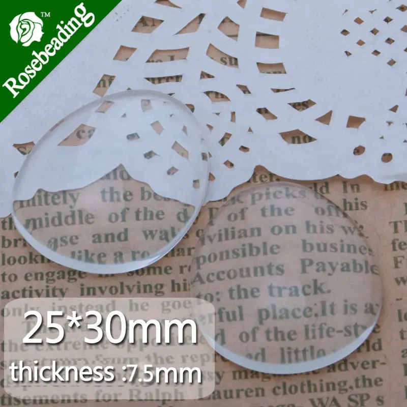 Стеклянный кабошон в форме яйца 25x30 мм высокое качество прозрачное стекло