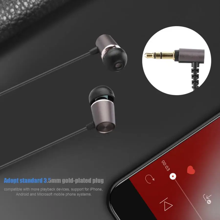 3.5mm Stereo Earphone Noise Cancelling Hi-Fi In-Ear Earbuds Music Earphones Mobile Phone Headset | Электроника