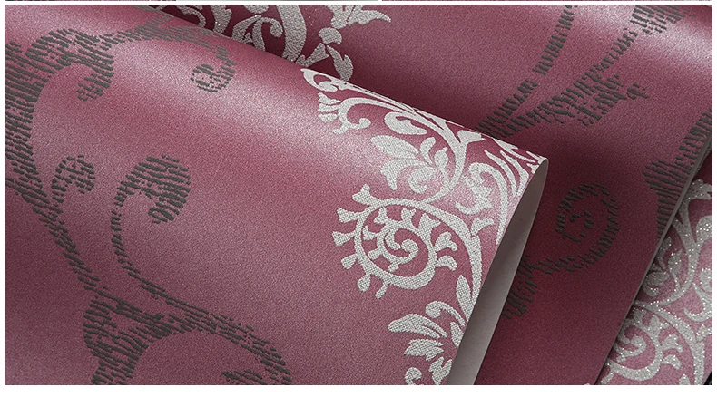 3d фиолетовые Дамасские обои в рулонах 3D Papel Parede 3d обои рулон для дивана Backgroud гостиная 3d обои