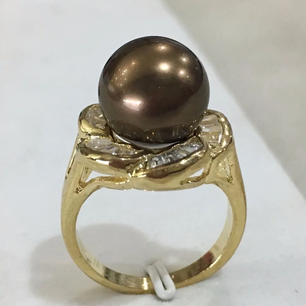 R010 Новое Элегантное кольцо с инкрустацией из кристаллов 18kgp в форме цветов 12 мм