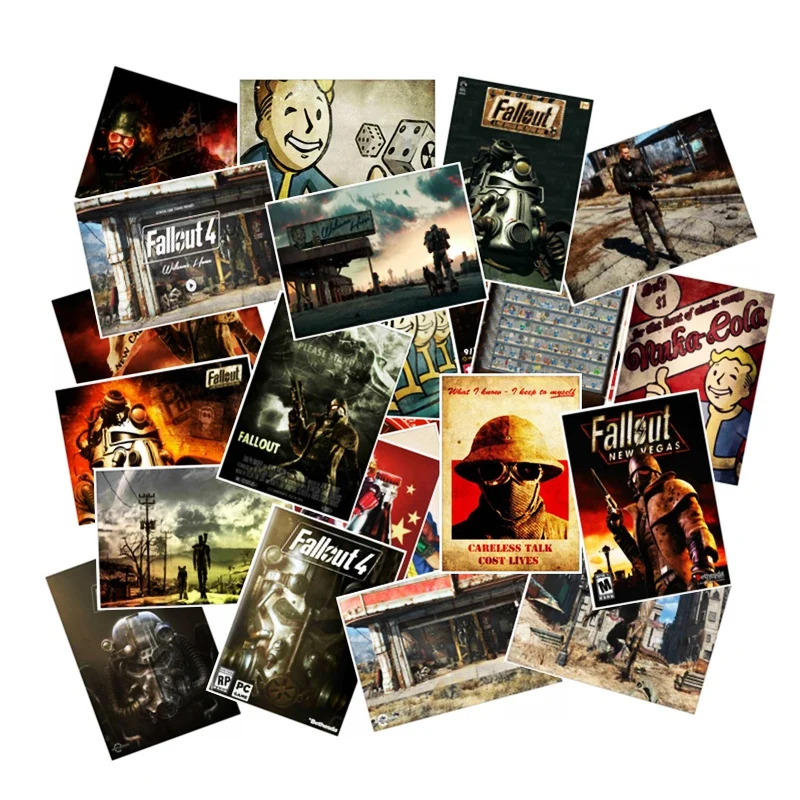 25 шт./партия Fallout 3 4 игровая наклейка s для автомобильного ноутбука багаж компьютер велосипедный телефон холодильник, скейтборд декоративная наклейка