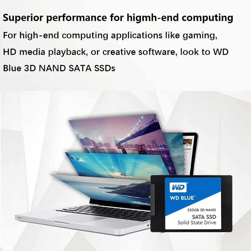 Внутренний твердотельный жесткий диск WD Blue 3D NAND для ПК SSD 250 ГБ SATA 3 0 6 1 5 дюймов 540