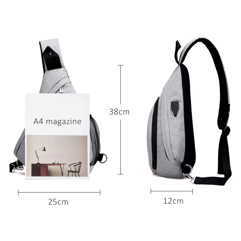 Модные мужские сумки через плечо USB зарядка сумка для подростков мальчиков