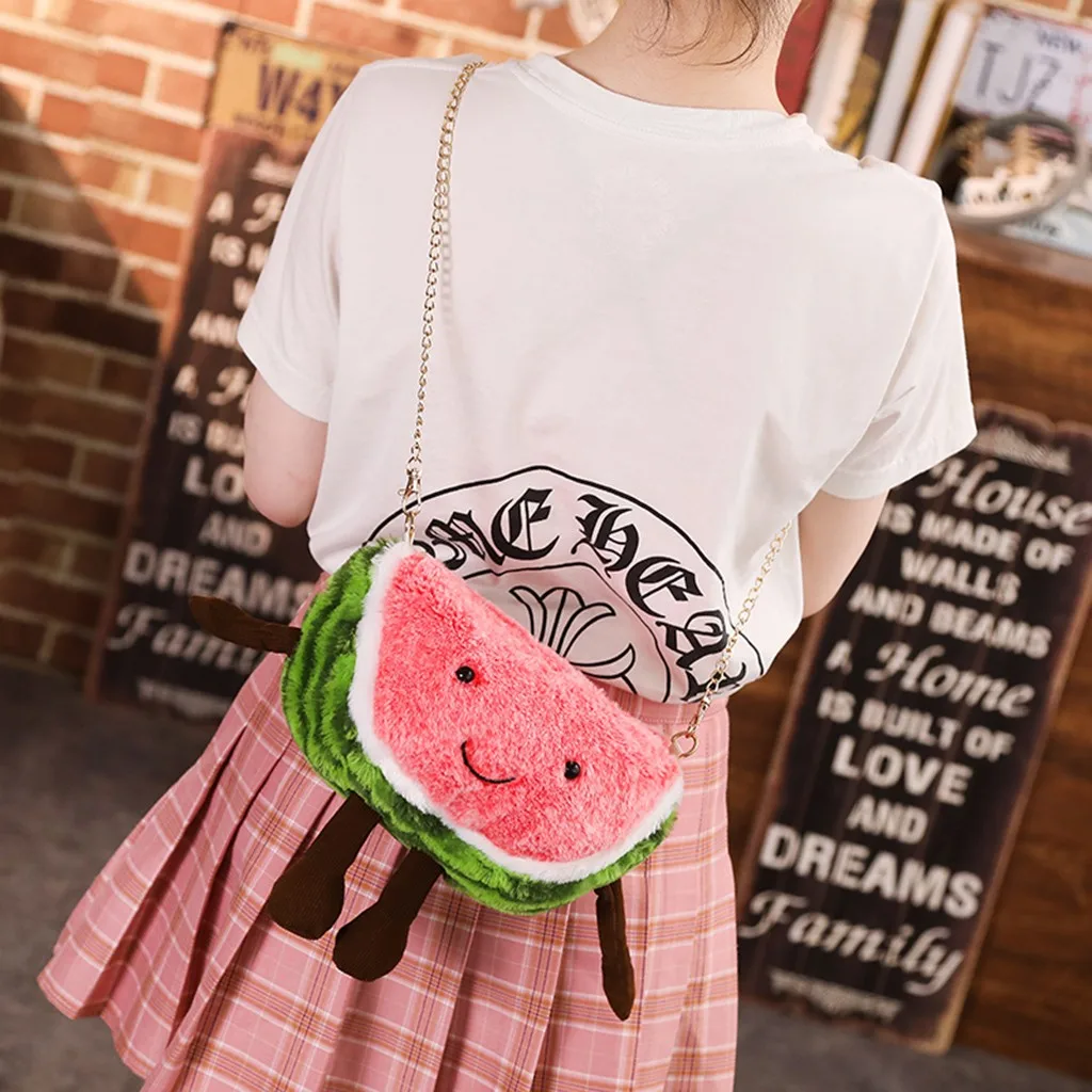 Сумка мессенджер Женская Корейская Модный саквояж на плечо с принтом фруктов