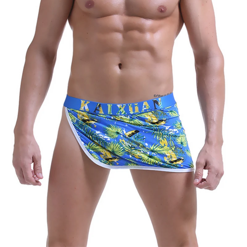 Боксеры шорты бандаж для мужчин сексуальные G String с принтом сетка шелк пениса